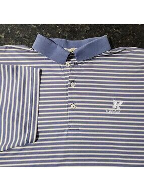 Peter Millar Kapalua Golf Course Striped Polo Shirt Preppy Casual Mens Large